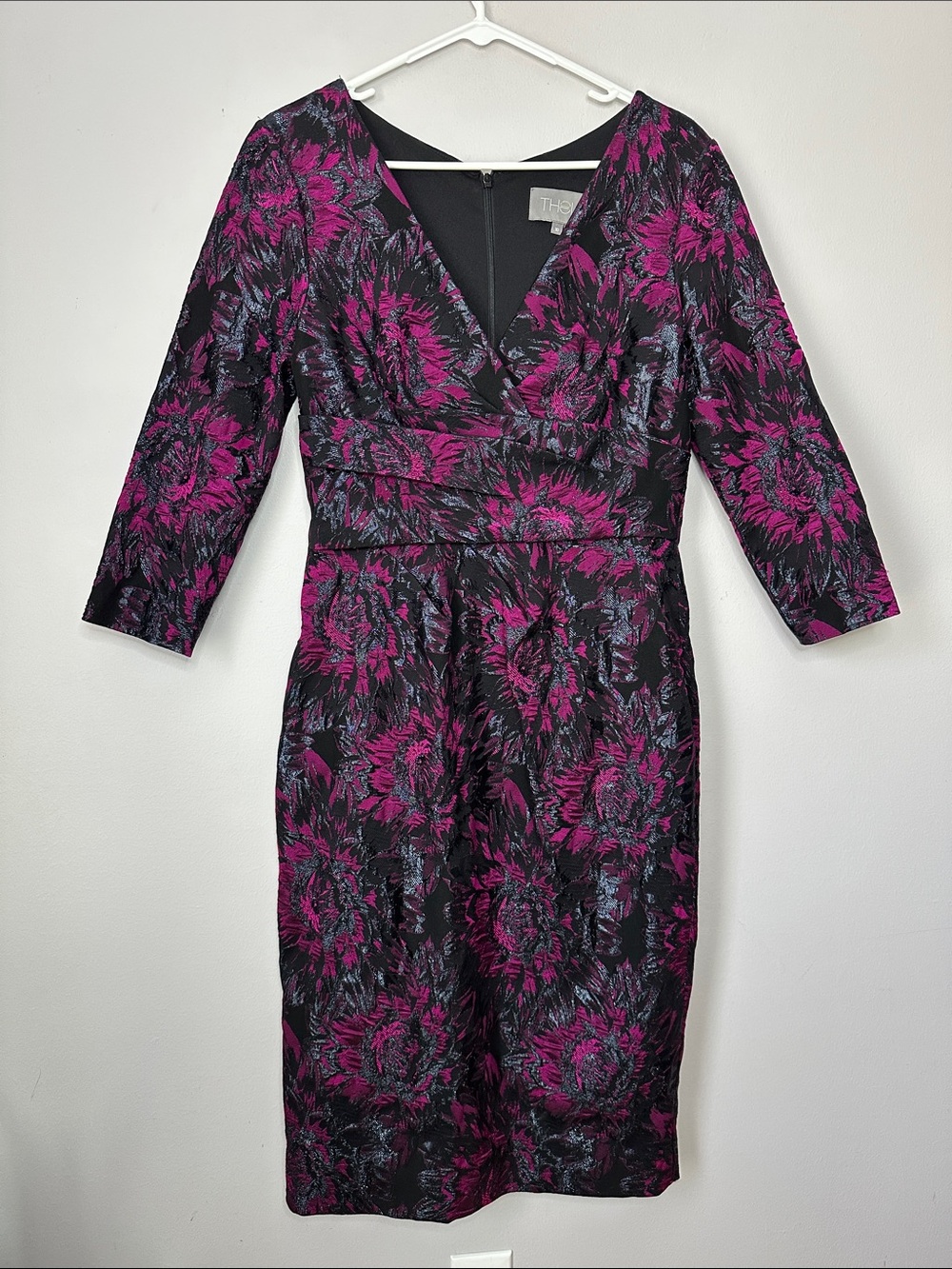 Theia Fuchsia Floral Sheath Dress size 10